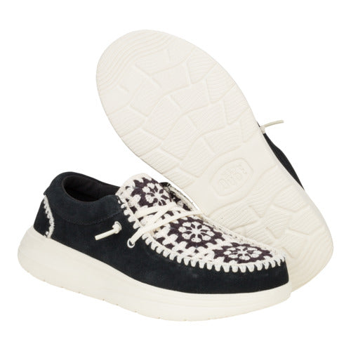 Wendy Comf Suede Crochet – Black/Multi - Image 4