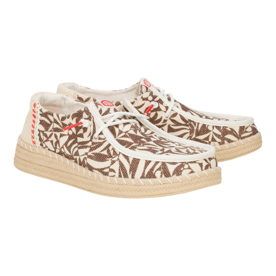 Wendy Espadrille Retro Palm – Downtown Brown/Egret - Image 2