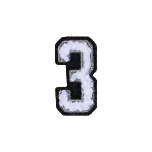 Number 3 Patch – 3 Black/White