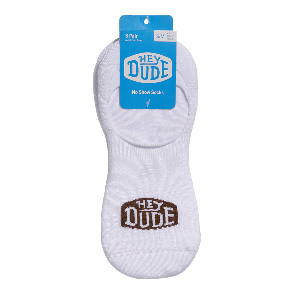 HEYDUDE No Show Sock 3 Pack – White - Image 2