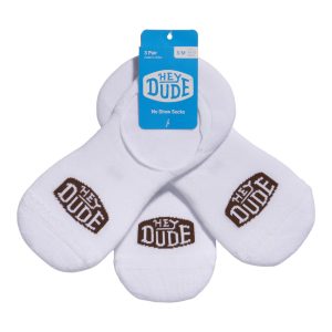 HEYDUDE No Show Sock 3 Pack – White