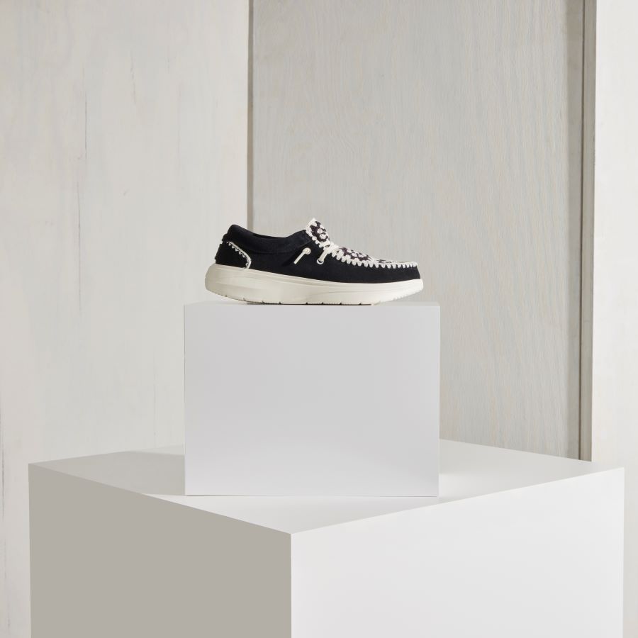 Wendy Comf Suede Crochet – Black/Multi - Image 2